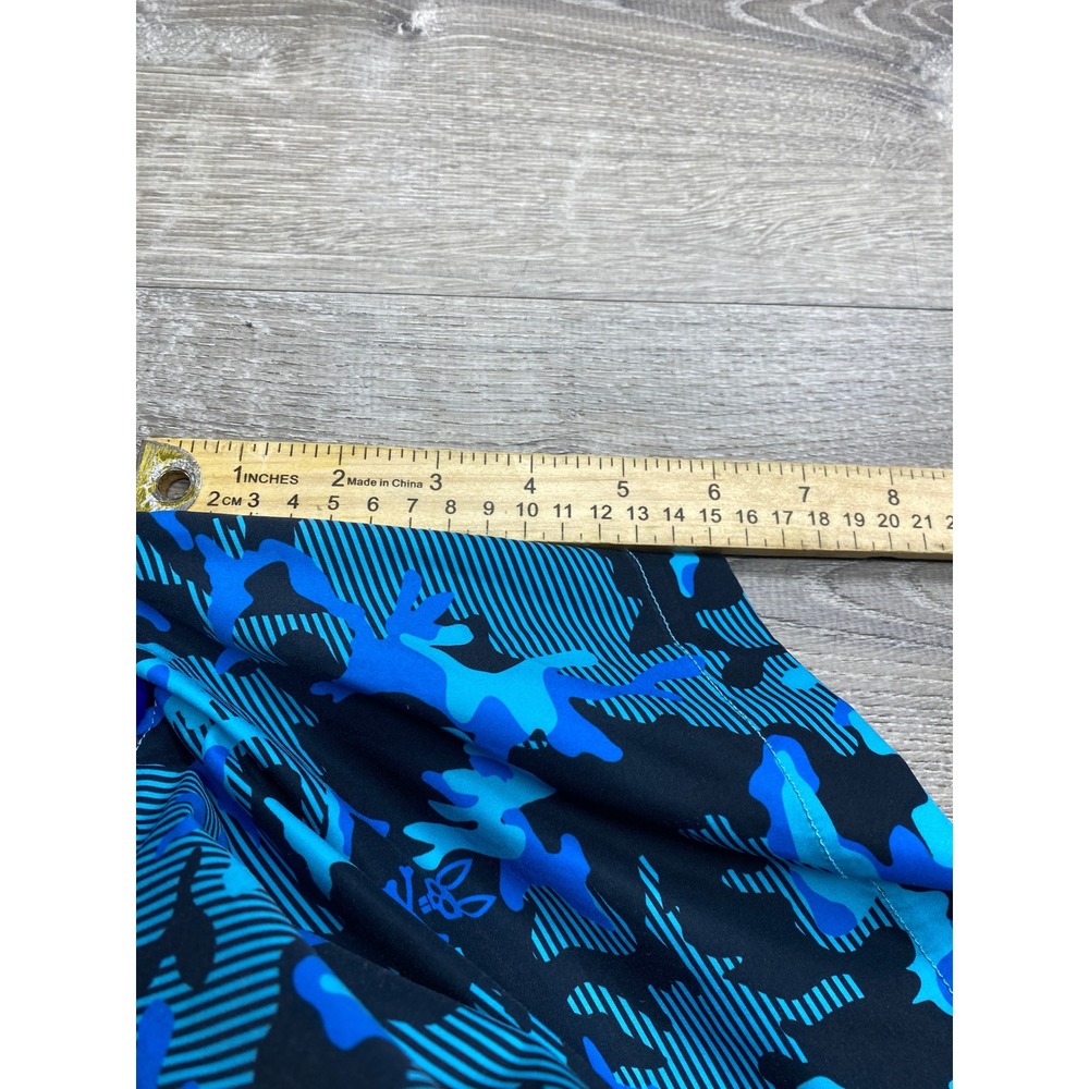 Psycho Bunny Swim Trunks Boys XL Blue Camo Striped Mesh Lined Beach Shorts - Picture 9 of 10